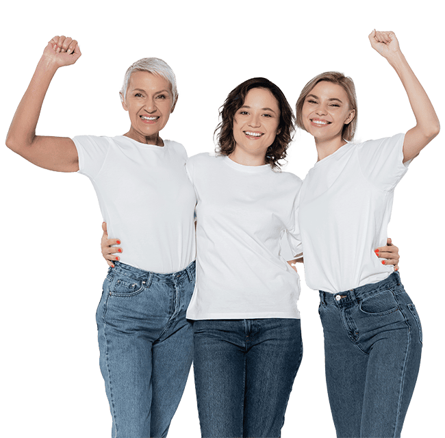 Full-length 3 supportive women