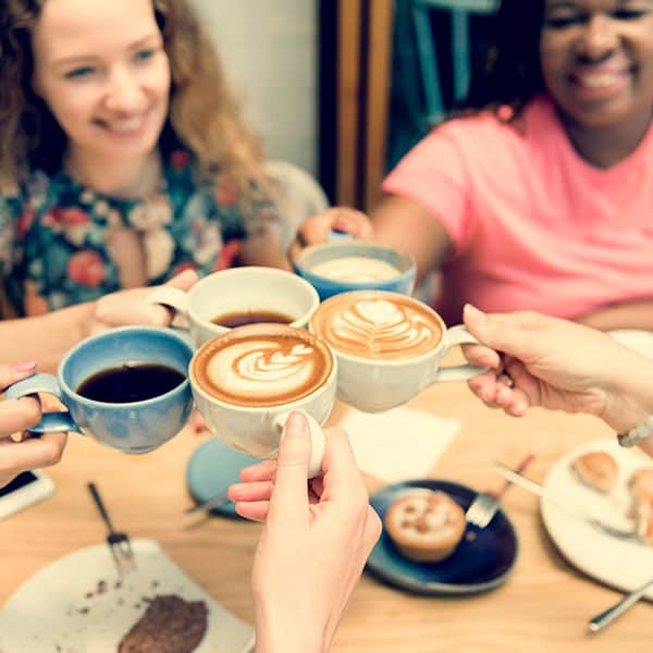 women drinking coffee